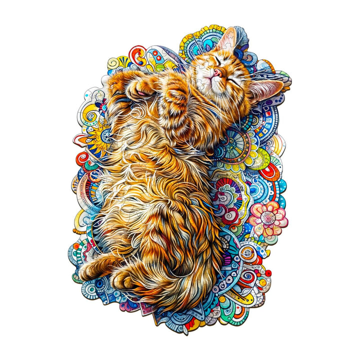 Sleeping Cat-1 Wooden Jigsaw Puzzle