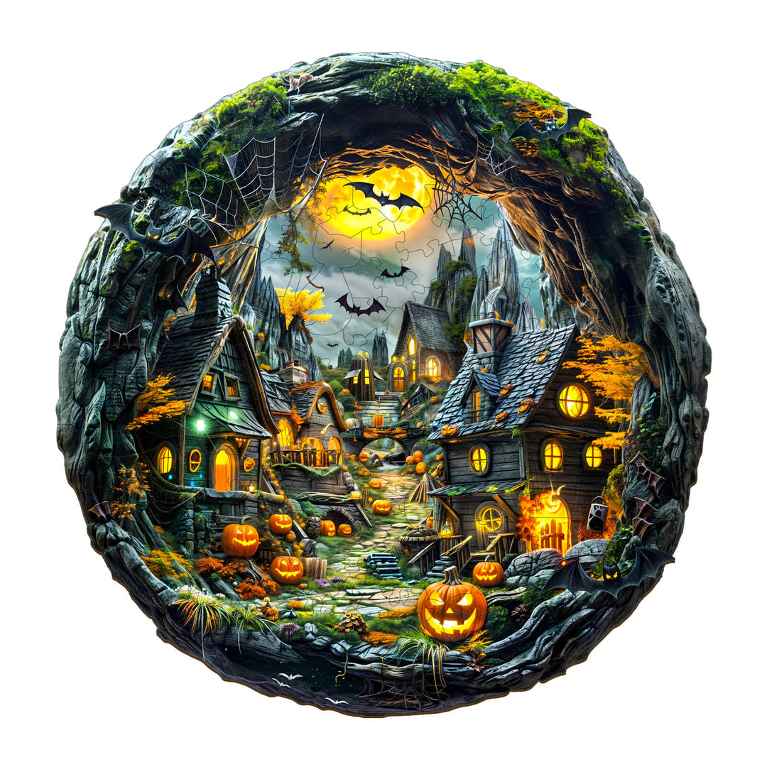 3D Halloween Night Wooden Jigsaw Puzzle - Woodbests