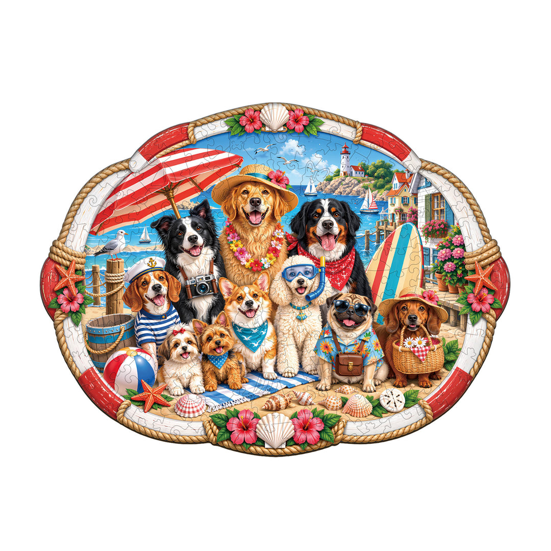 Coastal Party  Wooden Jigsaw Puzzle