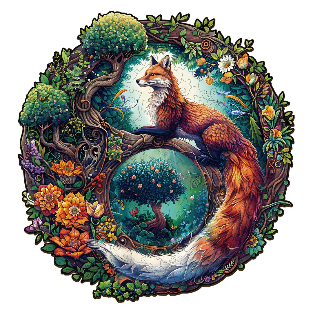 Yin Yang Fox-1 Wooden Jigsaw Puzzle-Woodbests
