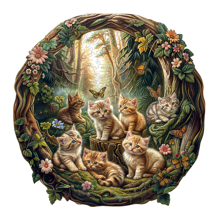 Laid-back Kitten Wooden Jigsaw Puzzle