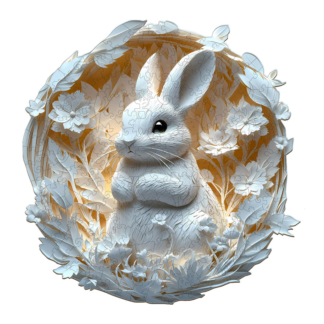 3D Paper Rabbit Wooden Jigsaw Puzzle