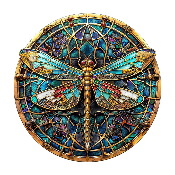 Vintage Dragonfly Wooden Jigsaw Puzzle
