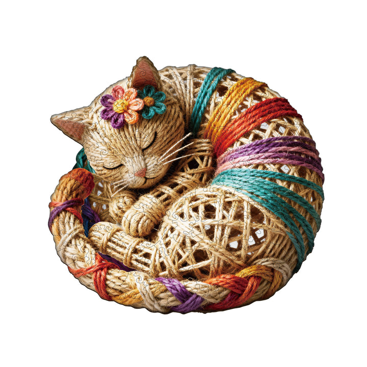 Twine Cat Wooden Jigsaw Puzzle