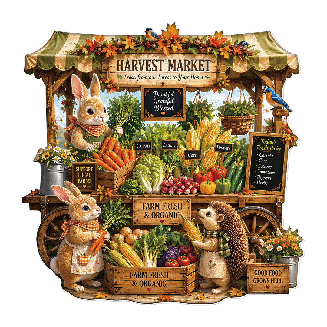 Fresh Market Wooden Jigsaw Puzzle
