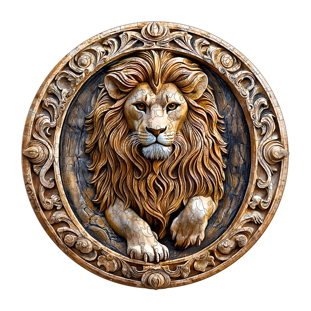 3D sculpture lion Wooden Jigsaw Puzzle