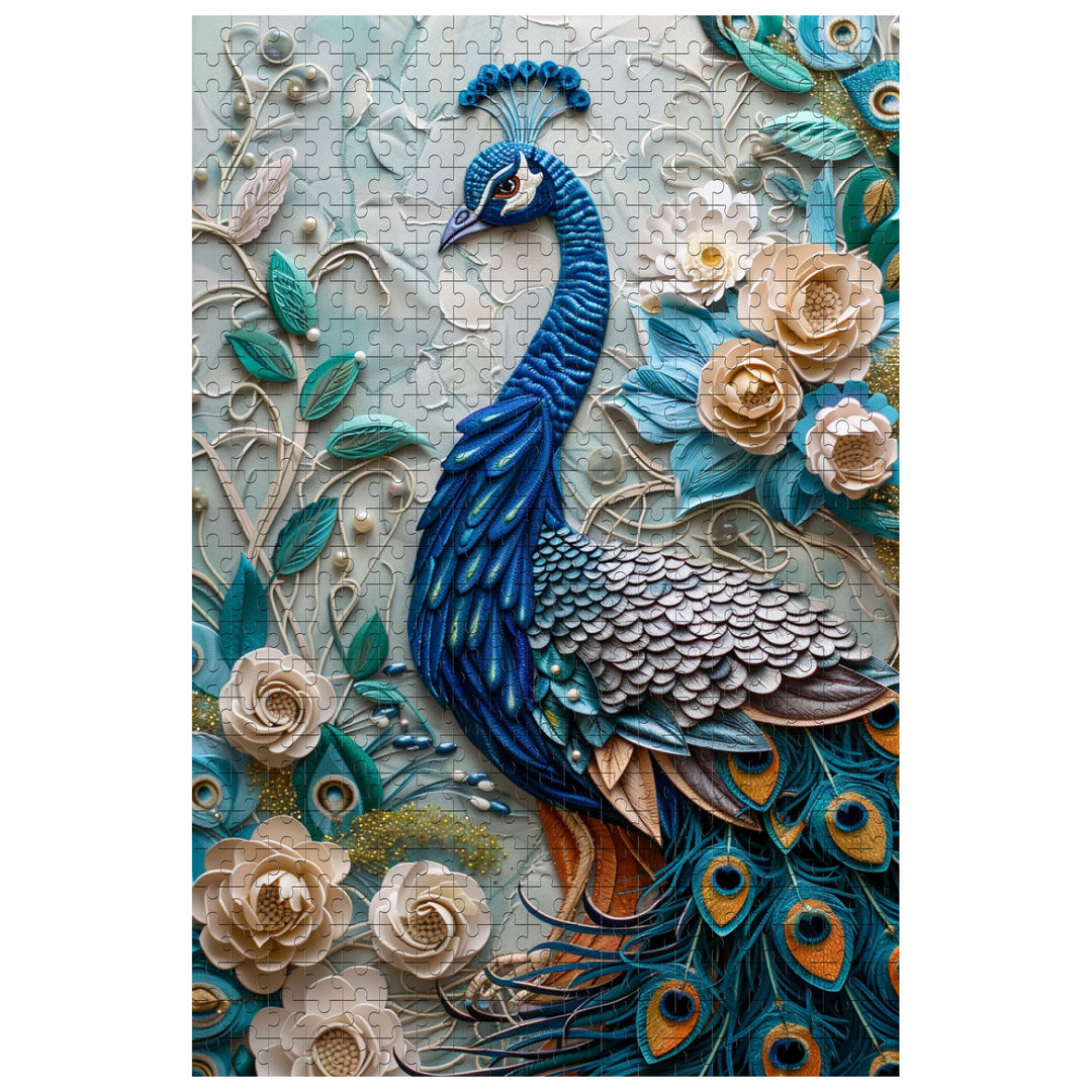 Peacock Mural 500 / 1000 Piece Puzzle - By Woodbests