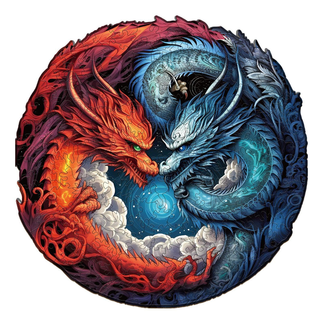 Yin-Yang Dragon-2 Wooden Jigsaw Puzzle