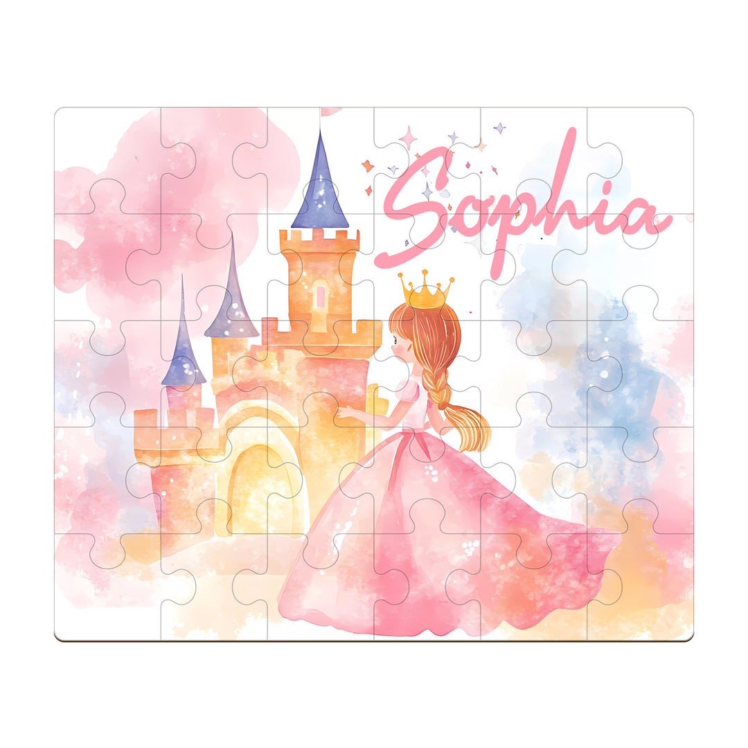 Fairy Tale Princess - Children's Name Custom Wooden Jigsaw Puzzle - By Woodbests