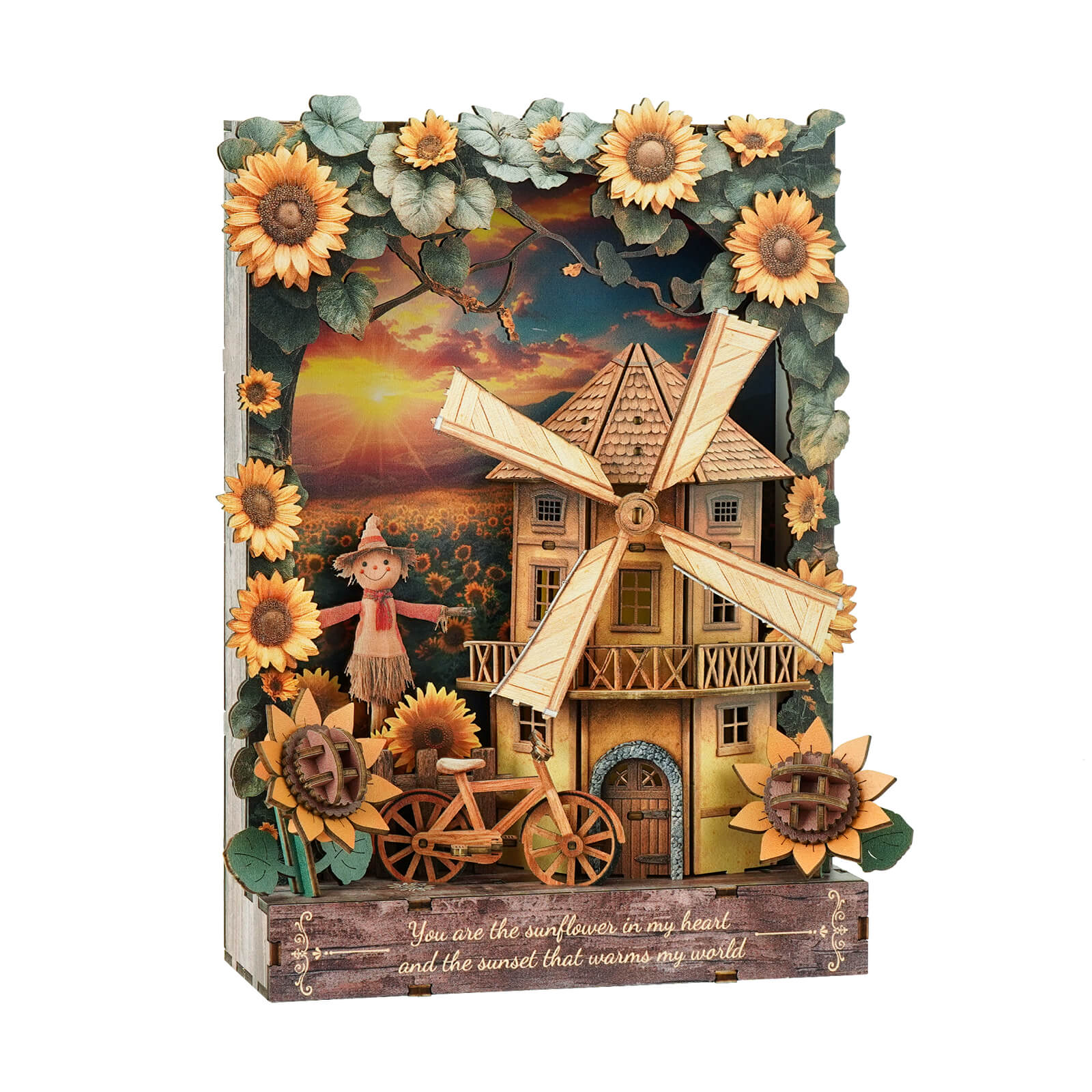 Sunlit Fieldscape – DIY Wooden Painting, 3D Puzzle Craft Kit