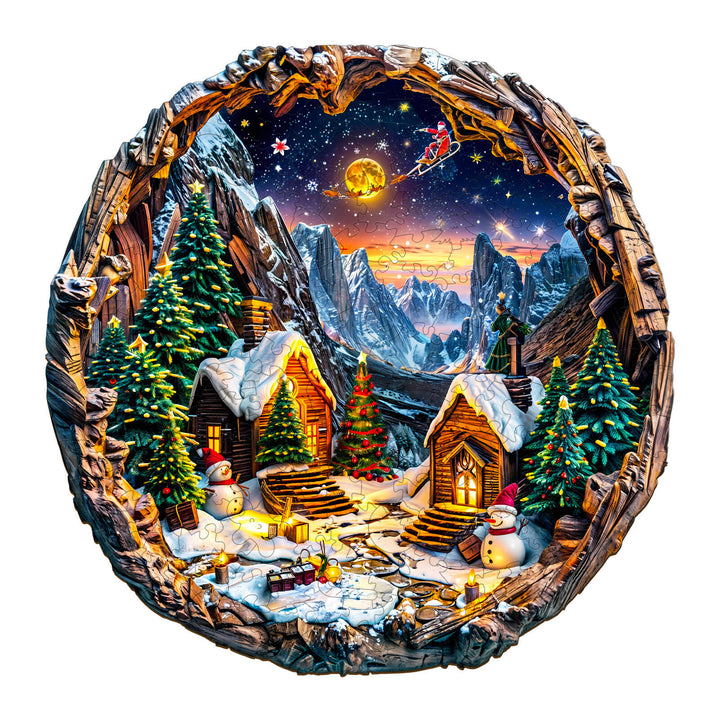 Puzzle en bois Maison de Noël 3D-1