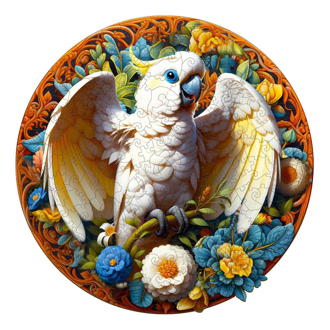 Blue-eyed Cockatoo Wooden Jigsaw Puzzle