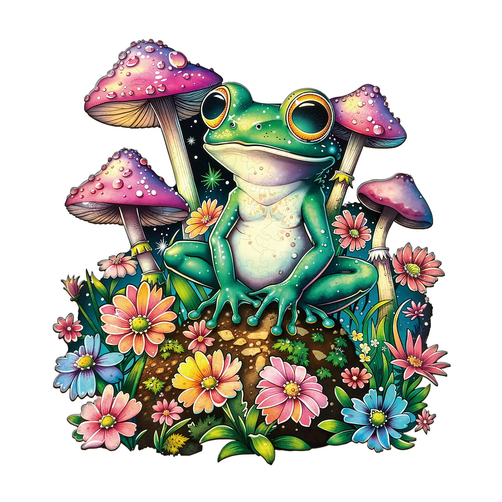 Puzzle en Bois Grenouille Jardin Stardew