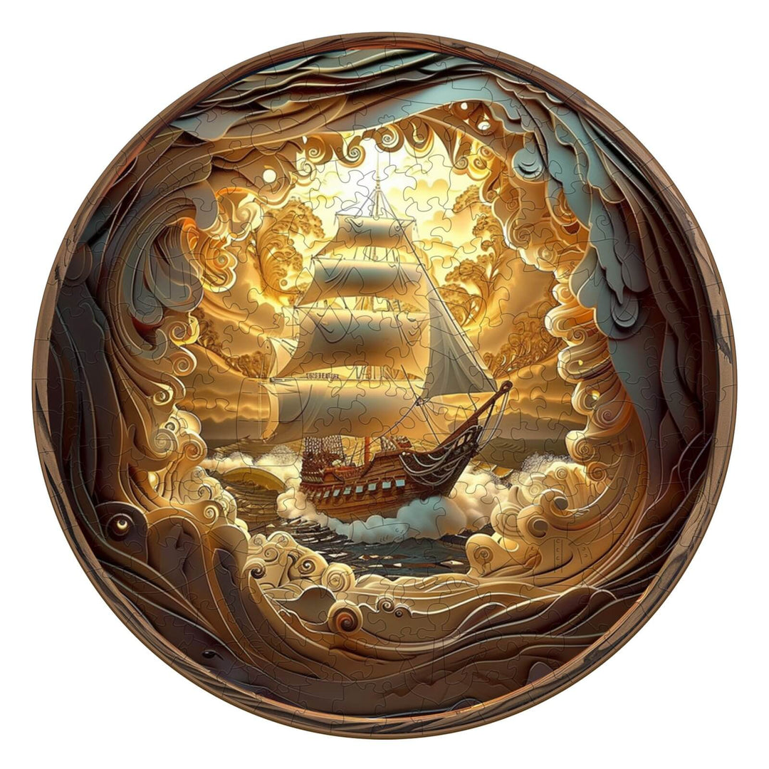 3D Sailing-1 Wooden Jigsaw Puzzle