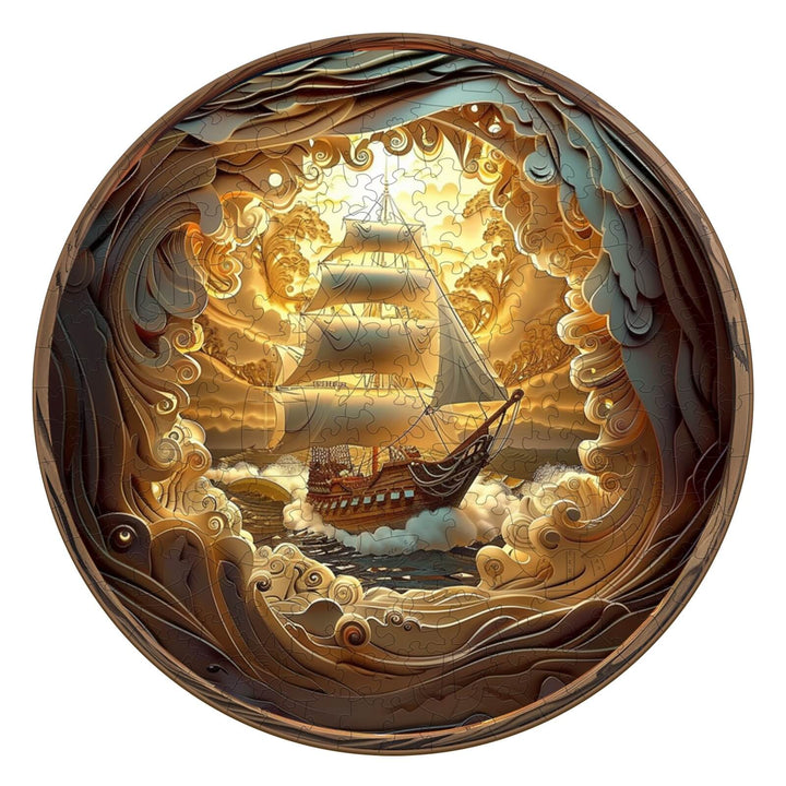 3D Sailing-1 Wooden Jigsaw Puzzle