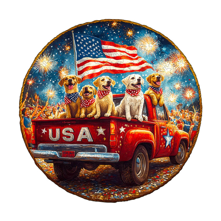 Stars and Dogs Wooden Jigsaw Puzzle