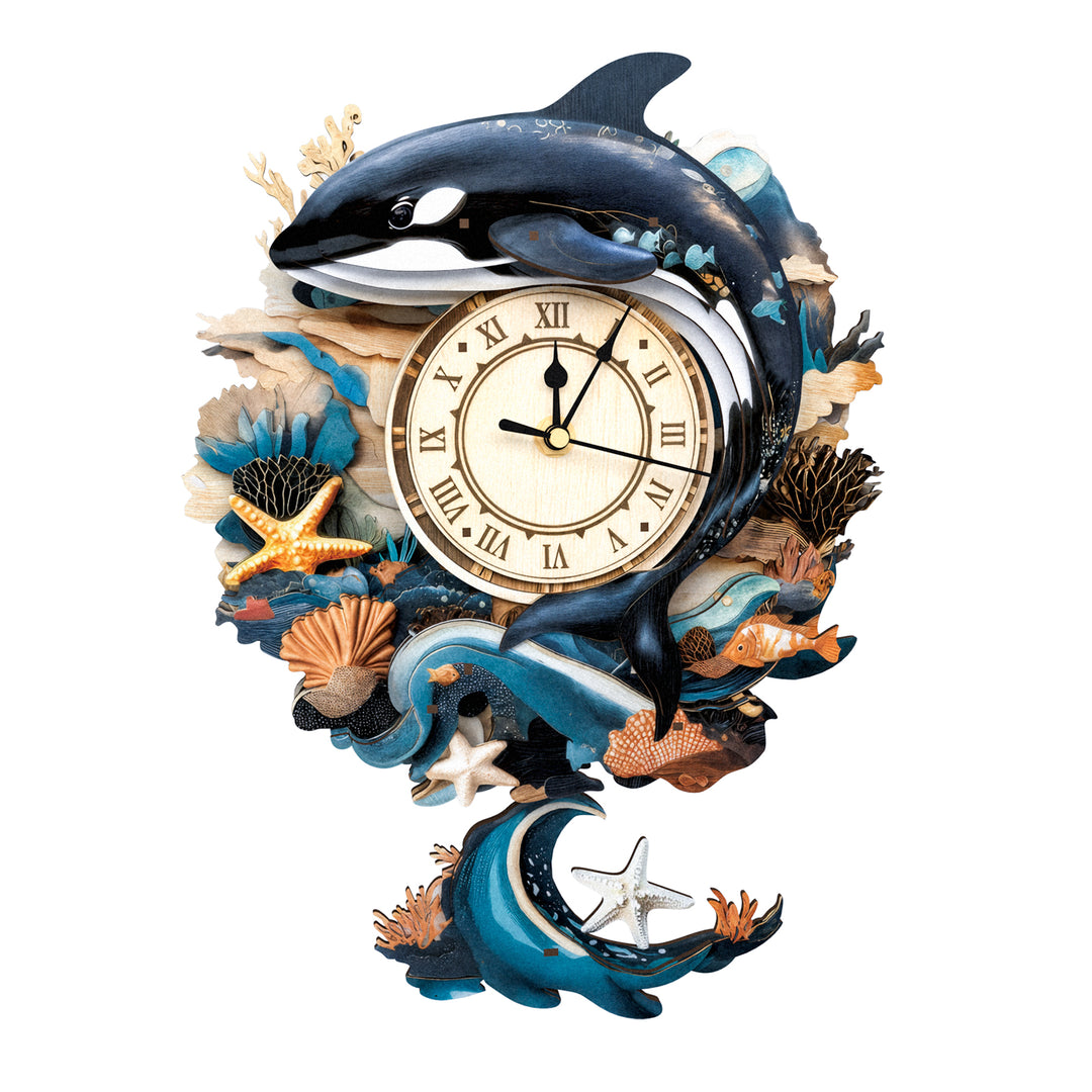 Killer Whale – DIY Wooden Clock, 3D Puzzle Craft Kit