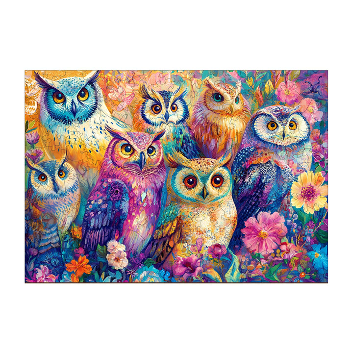 Colored Owl Wooden Jigsaw Puzzle