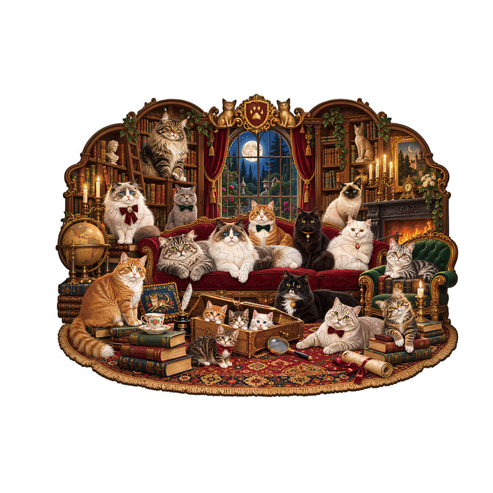 Victorian Cats Wooden Jigsaw Puzzle