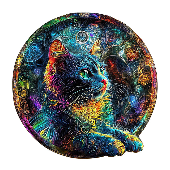 Acid Cat Wooden Jigsaw Puzzle - By Woodbests