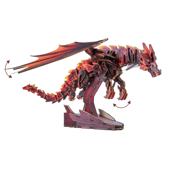 3D Wooden Mechanical Kit - Crimson Flame Dragon