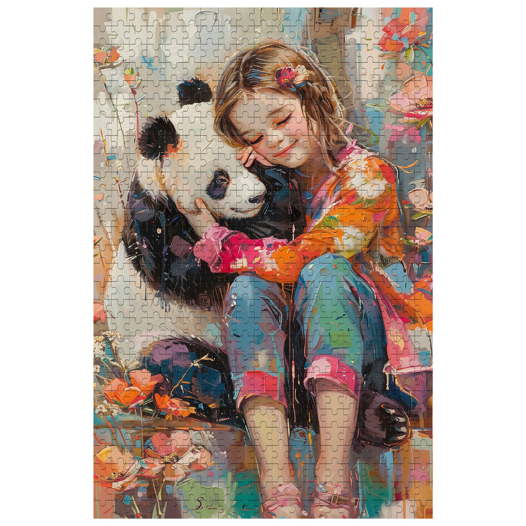 Panda and Girl 500 / 1000 Piece Puzzle