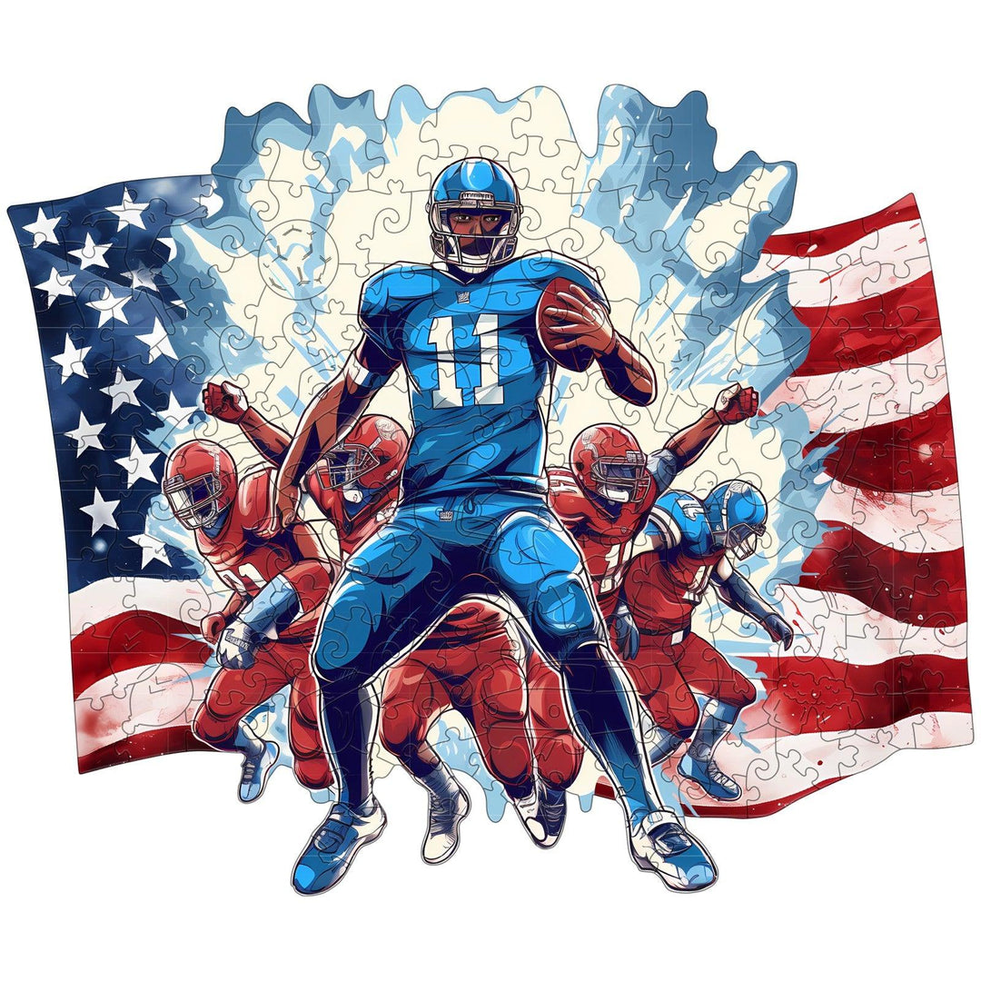 American Football Wooden Jigsaw Puzzle
