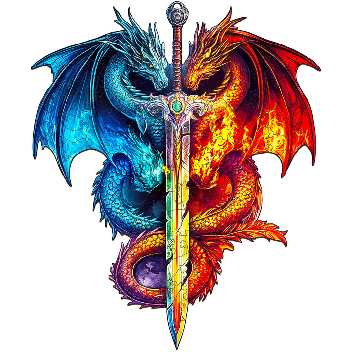 Dragon and Sword Wooden Jigsaw Puzzle - Woodbests