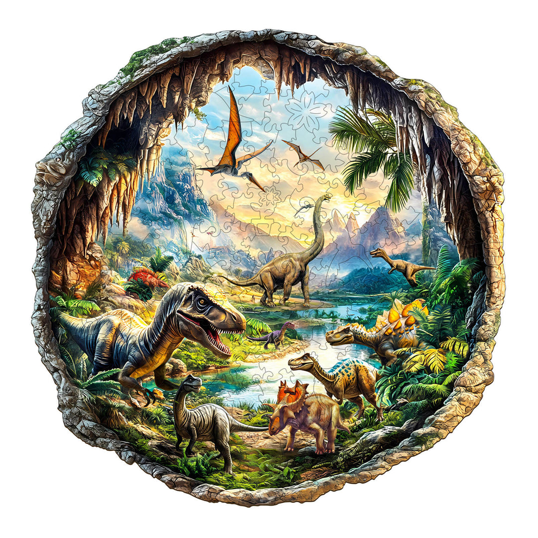 3D Cave Jurassic Wooden Jigsaw Puzzle