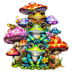 Frog Family Wooden Jigsaw Puzzle - Woodbests