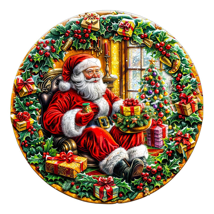 Christmas Wreath Wooden Jigsaw Puzzle - Woodbests