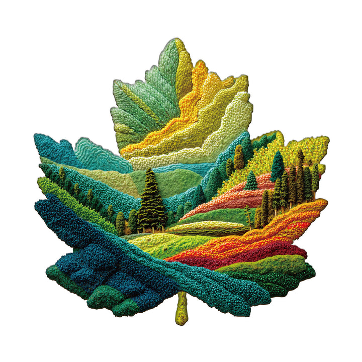 Felt maple leaf Wooden Jigsaw Puzzle