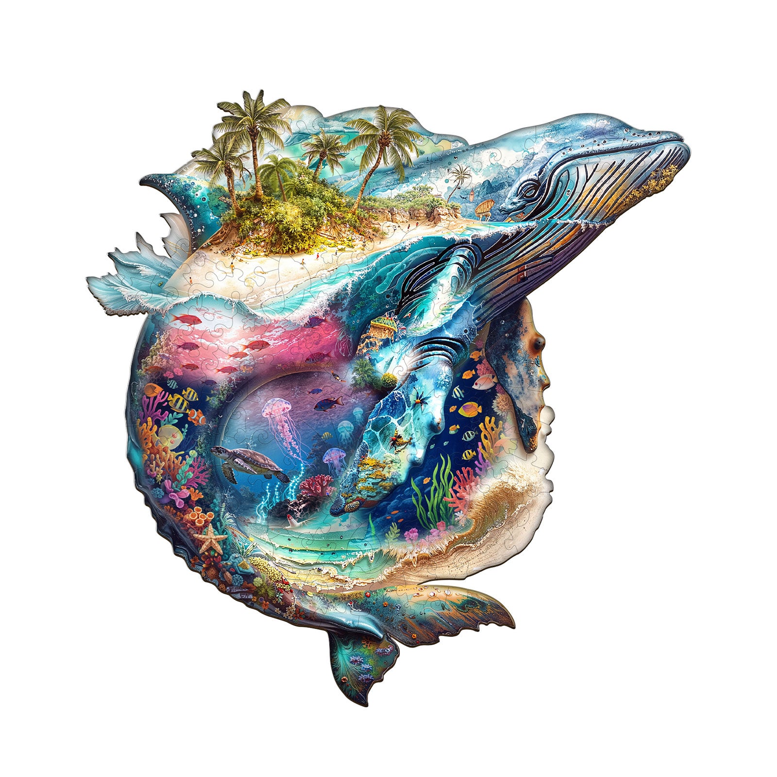 Puzzle en bois Mer de baleines