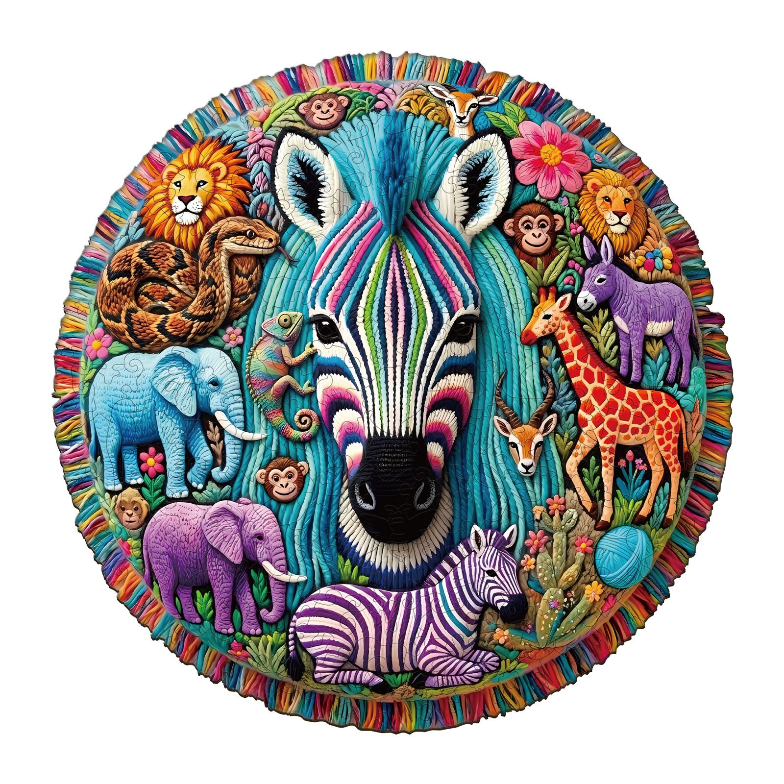 Color Safari Wooden Jigsaw Puzzle