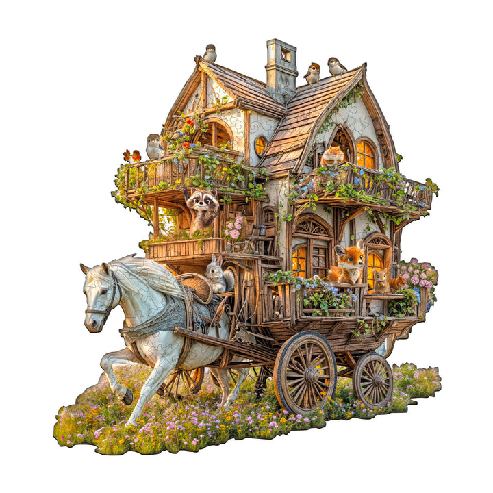 Tierkutsche Holz-Puzzlespiel
