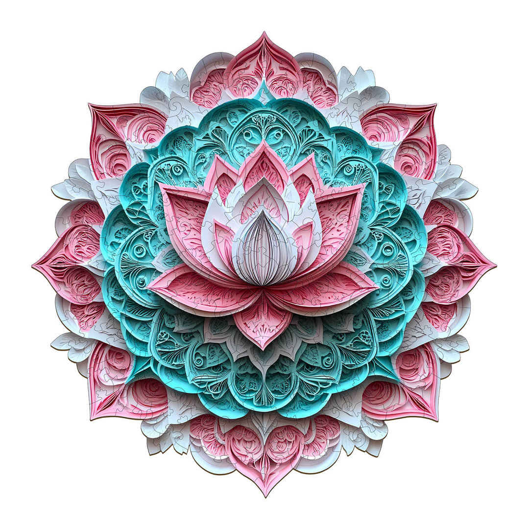 3D Mandala Lotus-1 Wooden Jigsaw Puzzle