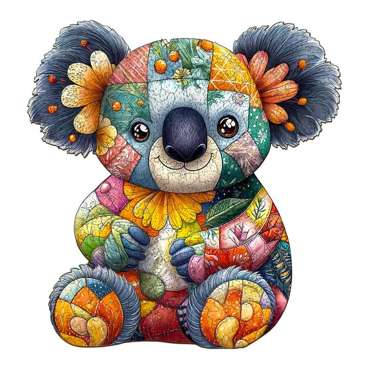 Patchwork Koala Wooden Jigsaw Puzzle - Woodbests