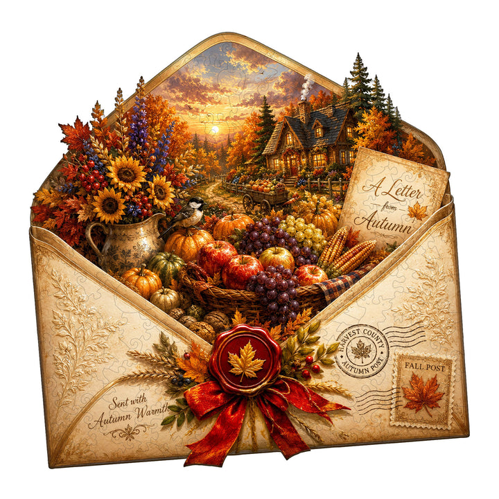 Autumn Letters Wooden Jigsaw Puzzle
