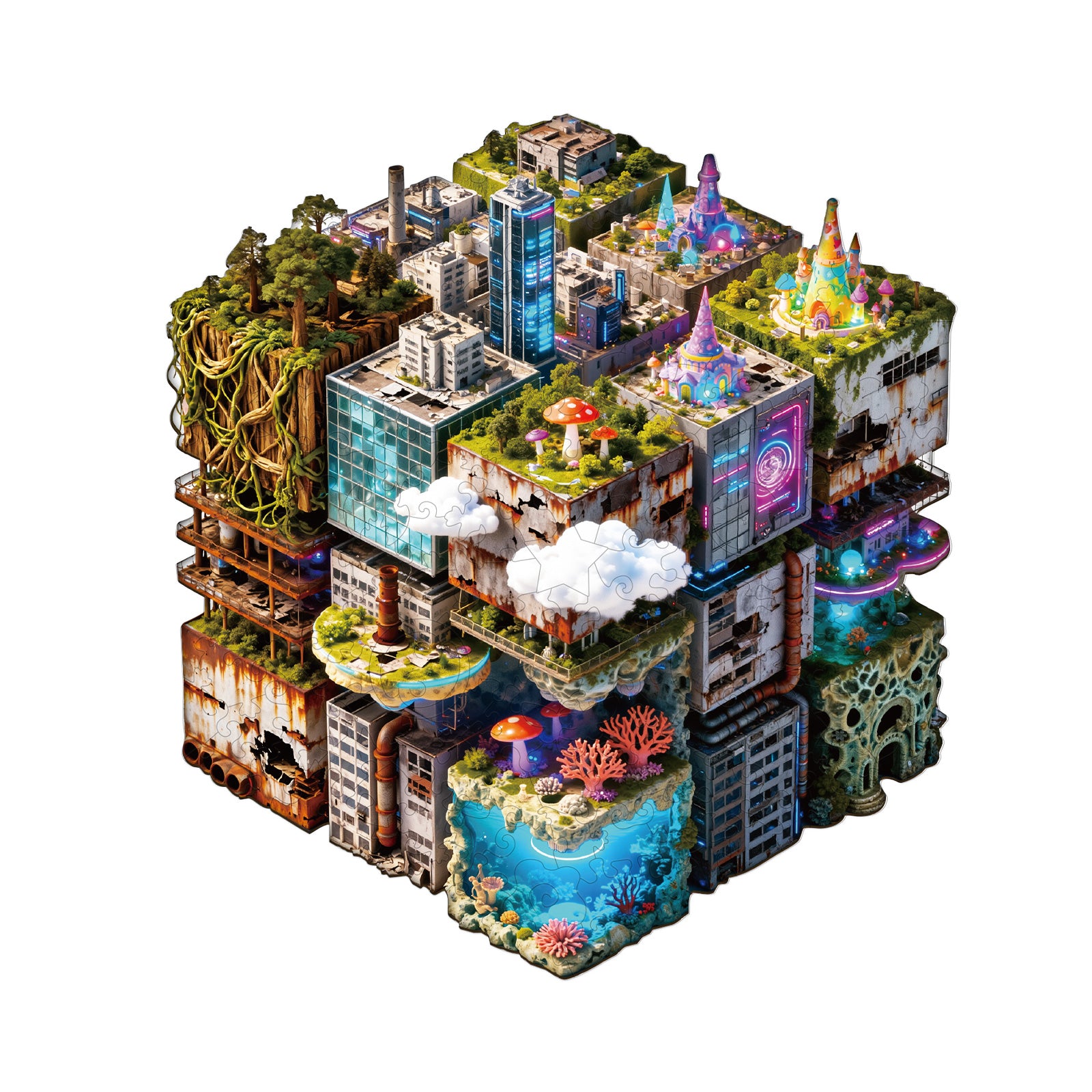 Shifting City Wooden Jigsaw Puzzle