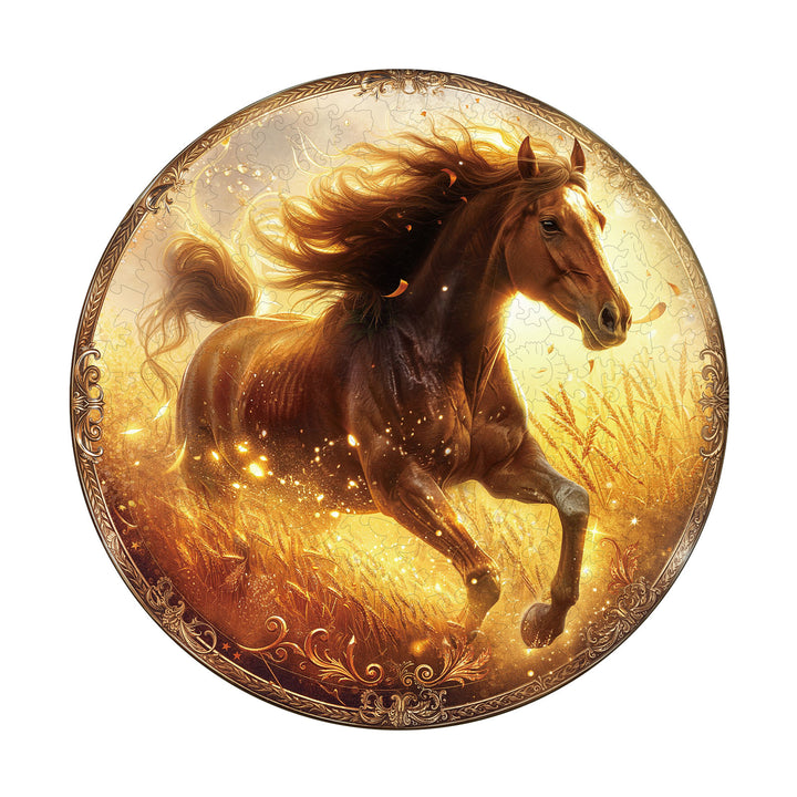 Wheatfield Gallop Wooden Jigsaw Puzzle