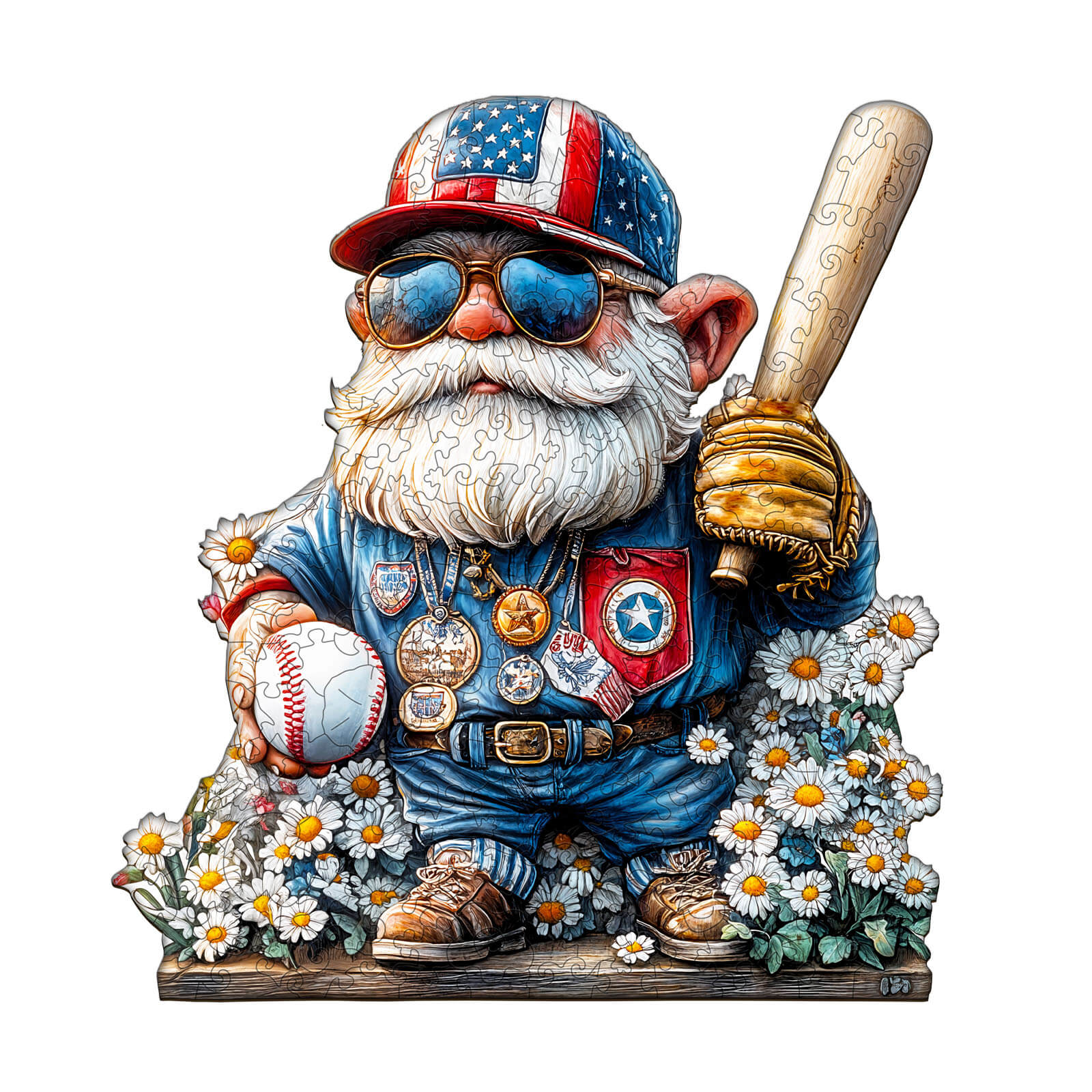 Goblin and Baseball Wooden Jigsaw Puzzle
