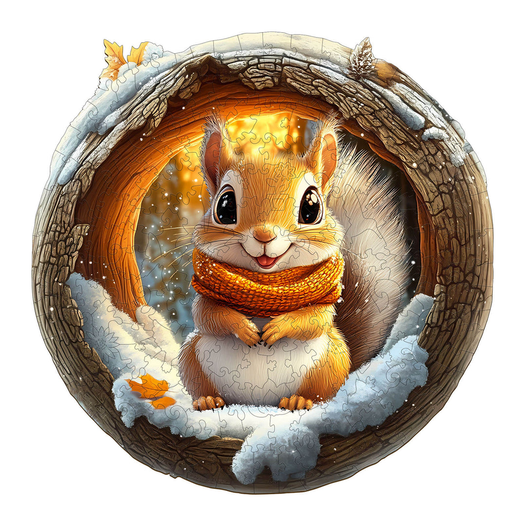 3D Cave Squirrel Wooden Jigsaw Puzzle