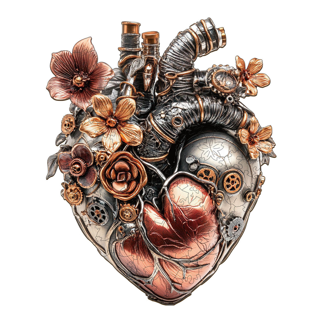 3D Mechanical Heart Wooden Jigsaw Puzzle - WOODBESTS