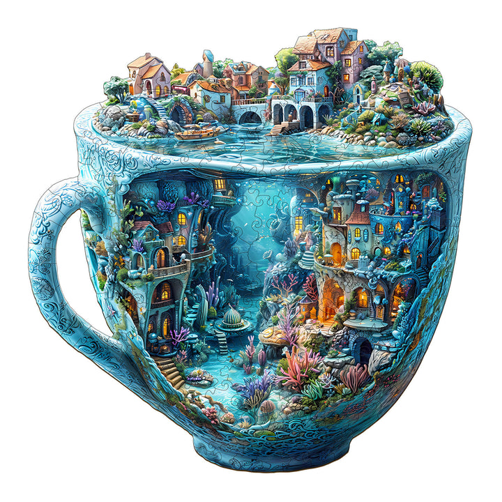 3D Ocean Mug Wooden Jigsaw Puzzle