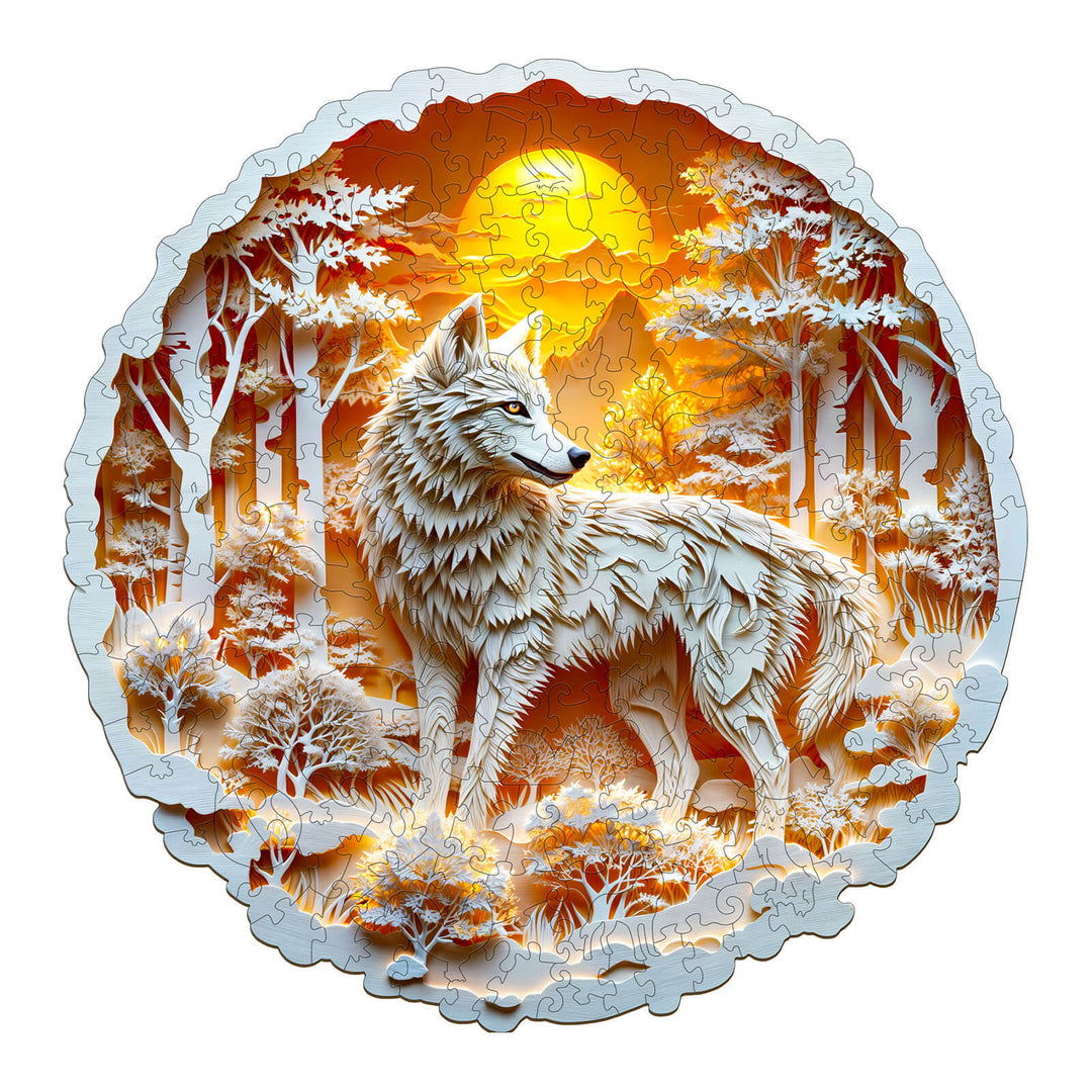 3D Wolf-2 Wooden Jigsaw Puzzle