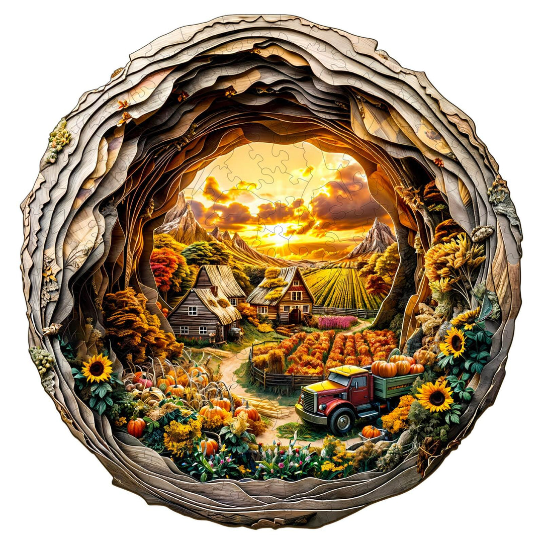 3D Autumn Farm-2 Wooden Jigsaw Puzzle