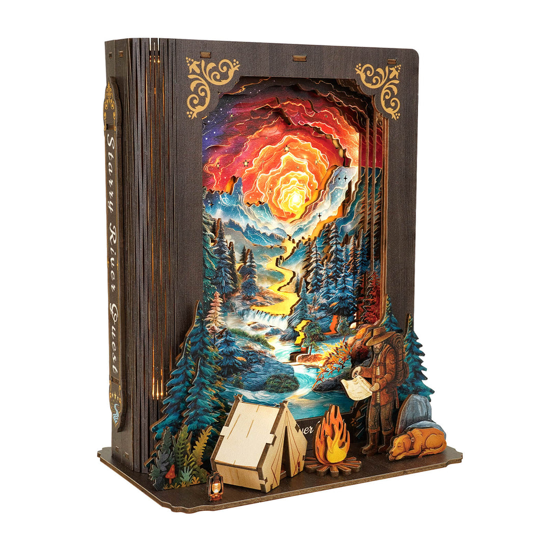 Starry River Quest – DIY Wooden Book Nook Lamp Craft Kit