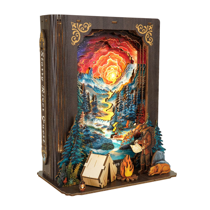 Starry River Quest – DIY Wooden Book Nook Lamp Craft Kit