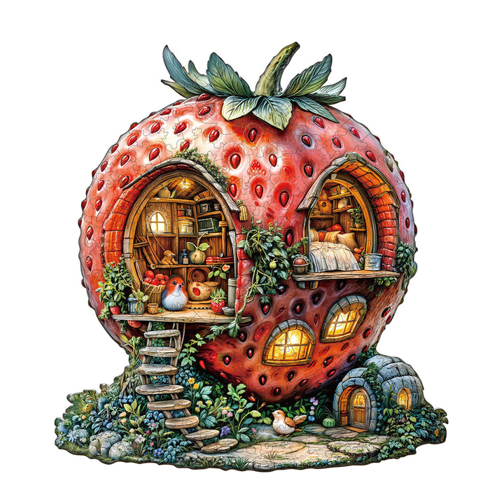 Strawberry Hut Wooden Jigsaw Puzzle