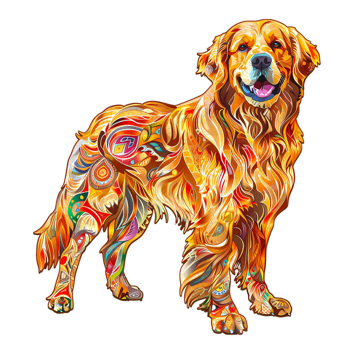 Handsome Golden Retriever Wooden Jigsaw Puzzle - Woodbests